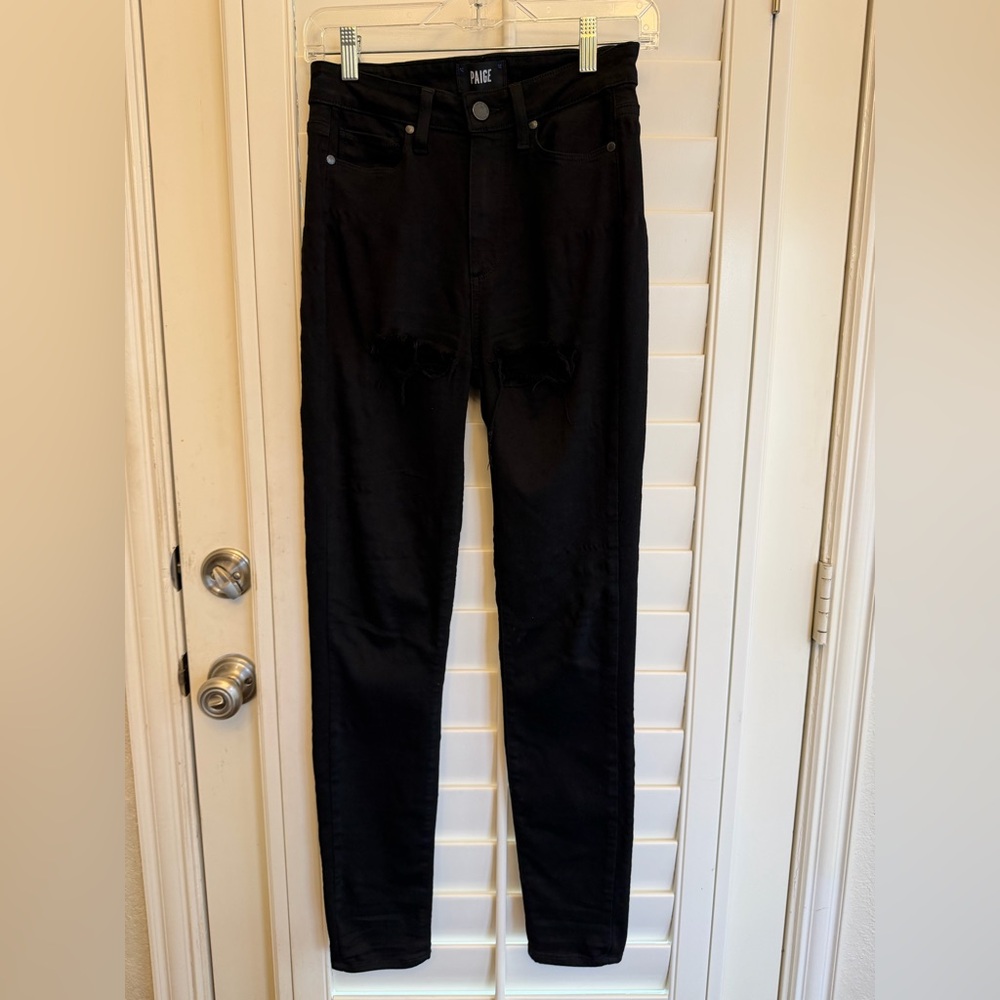Paige Margot Ultra Skinny Black Ripped Jeans - Size 27